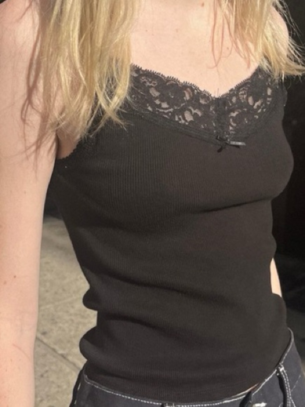 Brandy melville black Aden lace tank